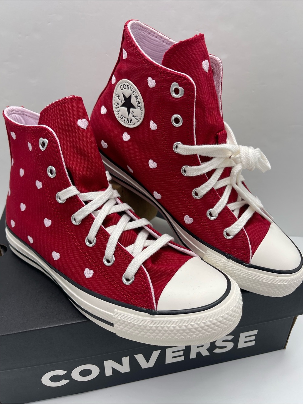 Converse A19065F WMNS 
CTAS HI
DAYS AHEAD/VINTAGE WHITE Sneakers 
Heart Print - Picture 7 of 16